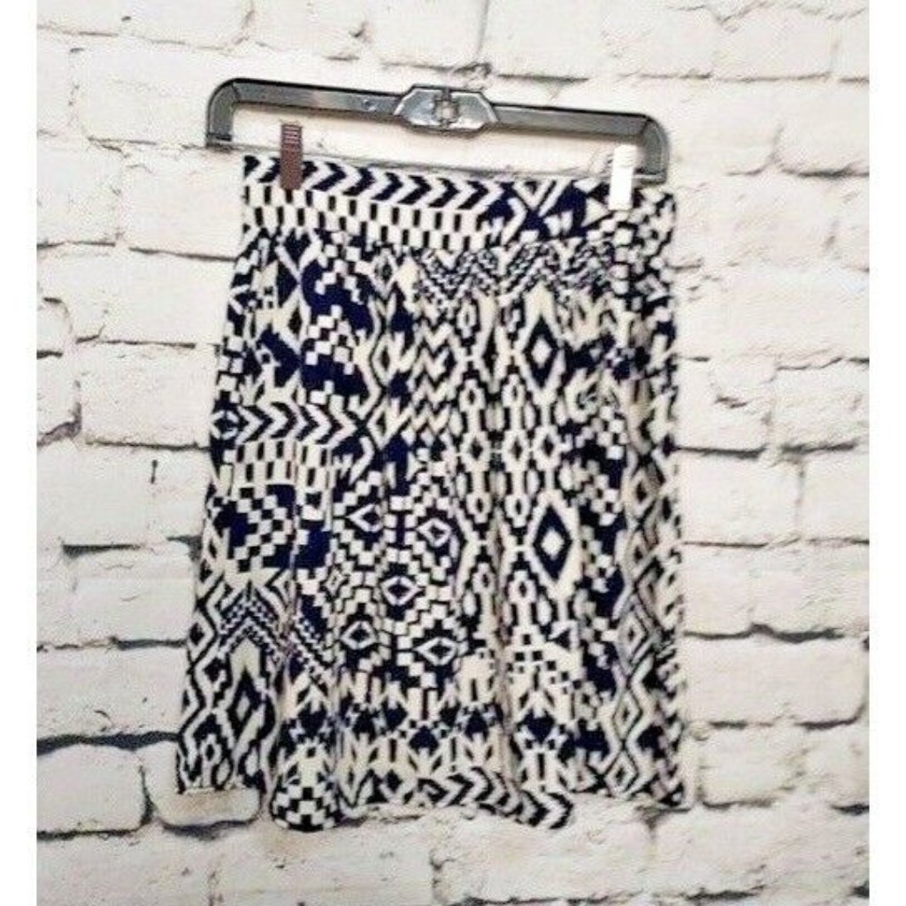 Vintage Everly Womens Mini Skirt, Blue & Cream, Size Small